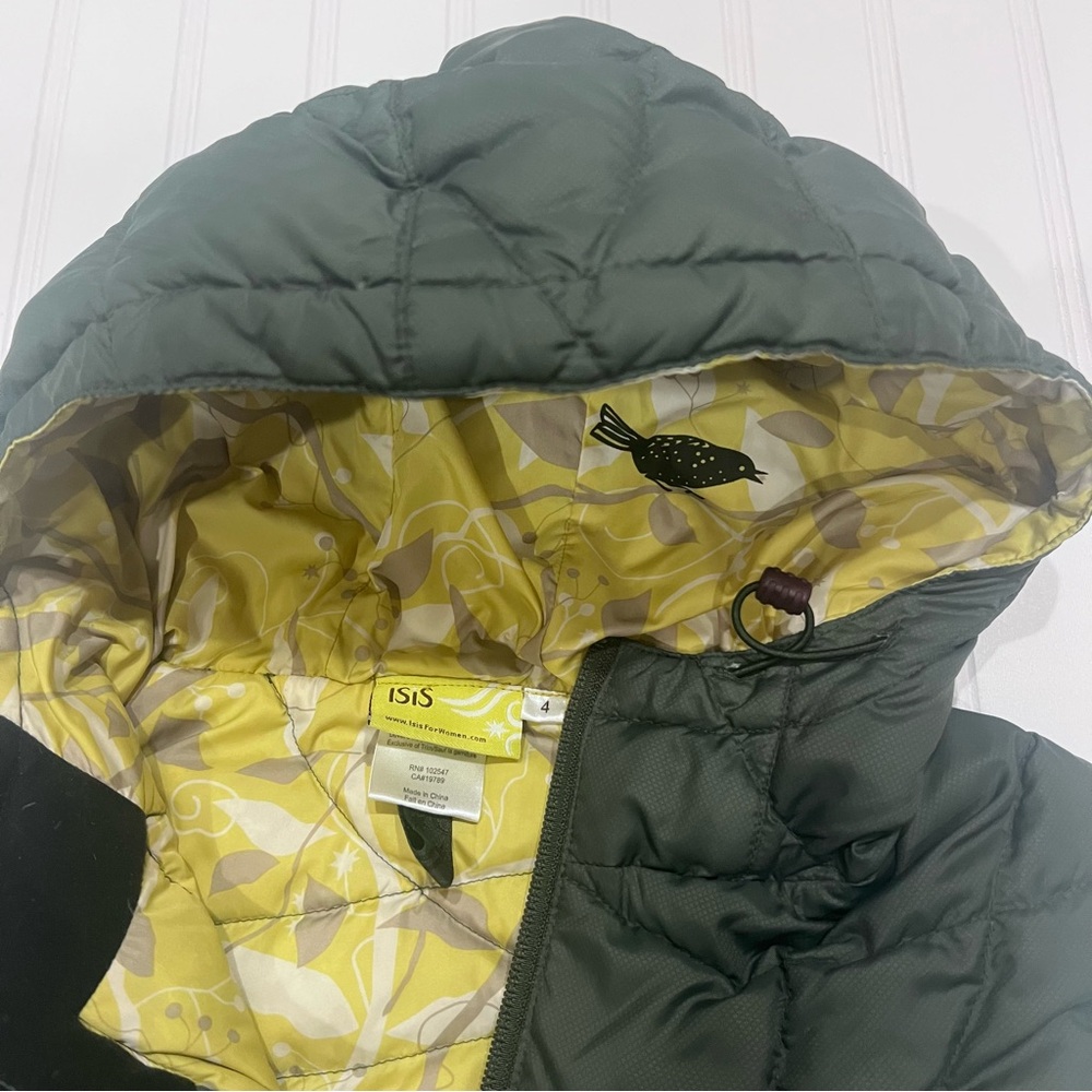 ISIS Women's Whisper Hoodie Goose Down Hooded Vest Quilted Olive 4 - Picture 3 of 7